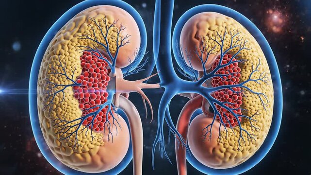 Human kidney anatomy illustration