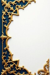 Intricate gold filigree corner design, perfect for luxury invitations , stylish, border, metal