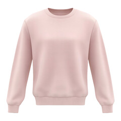 Fototapeta premium Plain Light Pink Crewneck Sweatshirt Mockup for Casual Style on transparent background