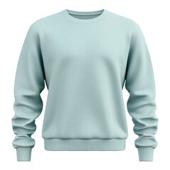 Fototapeta premium Plain Mint Crewneck Sweatshirt Mockup for Casual Style on transparent background