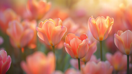 Kartka z życzeniami na międzynarodowy dzień kobiet. Kobieta i tulipany.