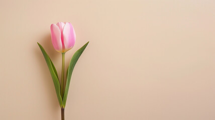 Kartka z życzeniami na międzynarodowy dzień kobiet. Kobieta i tulipany.