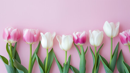 Kartka z życzeniami na międzynarodowy dzień kobiet. Kobieta i tulipany.