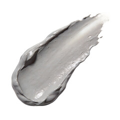 Closeup of smooth gray clay mask texture, ideal for beauty, skincare, and cosmetic product representation. Highlights material, formulation, and application for self-care routines.