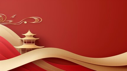 Chinese style architecture red festival background