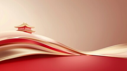 Chinese style architecture red festival background