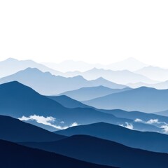 Fototapeta premium Mountains silhouettes against the sky landscape illustration