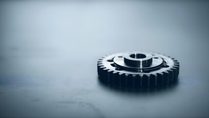 Gear on metallic surface