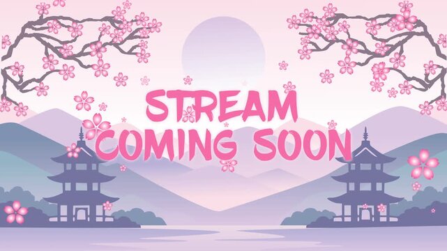 Stream Coming Soon Sakura Japanese Pastel Broadcast Screen