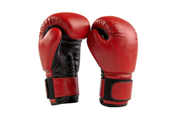 Red boxing gloves with black accents, ideal for training and competitive boxing. Crafted from durable materials, they provide hand protection during punches and fights.