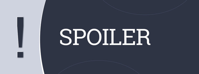 Spoiler (spoiler) - A blue banner illustration with white text.