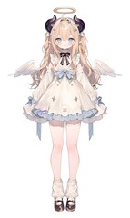 little girl with wings, generation AI 