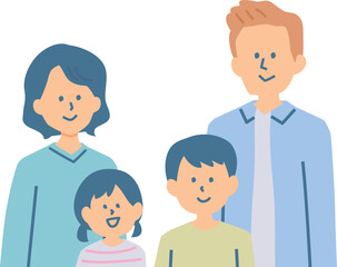 4人家族のイラスト