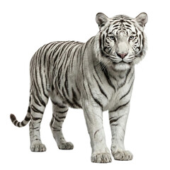 Fototapeta premium Isolated white Bengal tiger standing.