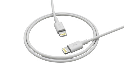 Lightning cable charging wire isolated