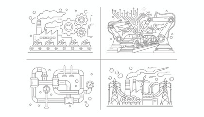 Obraz premium Robotics and Machinery in Factory Environment