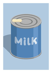 Condensed milk can. Simple flat illustration