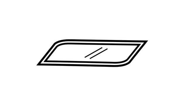 Simple black and white illustration of a trapezoid shape