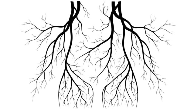 Detailed illustration of human bronchial tree structure
