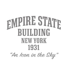 Obraz premium New York City Architecture Landmark Iconic Tall Structure Typography Emblem Design Element Art Isolated White Background