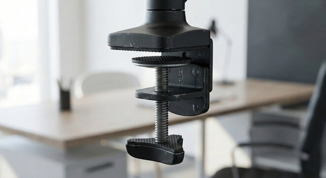 Heavy Duty Black Metal Desk Clamp for Monitor Arm or Studio Equipment