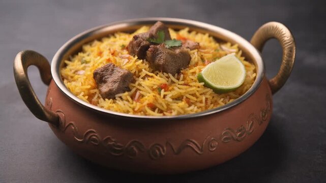 View Authentic Hyderabadi Lamb Biryani in a Traditional Handi