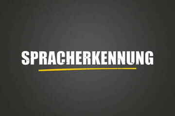 Spracherkennung (Speech recognition) - A blackboard with white text.