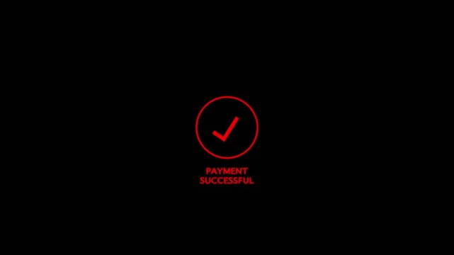 A simple red checkmark symbol enclosed within a thin red circle centered on a completely black background representing a positive confirmation or completion