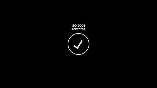 A clean white checkmark symbol enclosed within a thin white circle centered on a completely black background signifying approval or a completed task