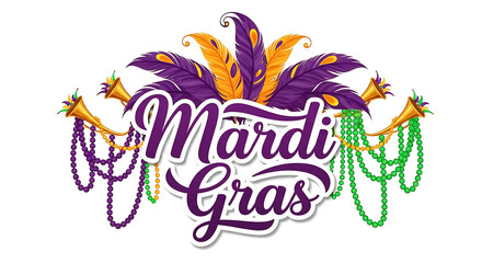 Colorful Mardi Gras With Purple