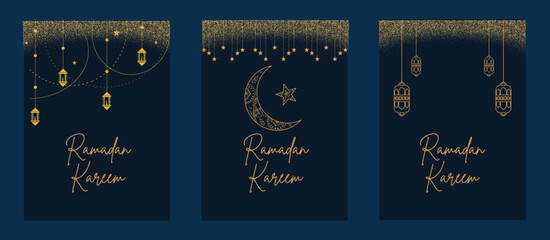 Ramadan Kareem greeting card, banner and social media template design.