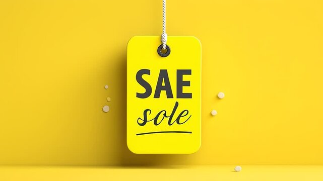 Yellow tag with SAE sole text.