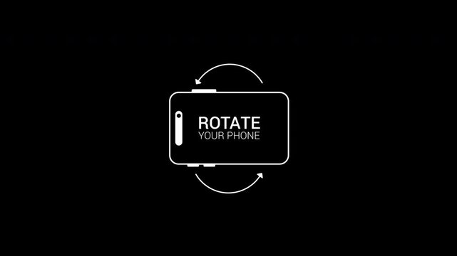 Rotate your phone on black bg. Ideal for app ads, responsive design showcases, website mockups, digital marketing visuals, and tech presentations.