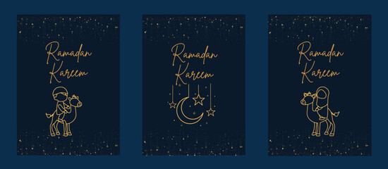 Ramadan Kareem greeting card, banner and social media template design.