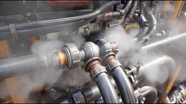 Industrial machinery engine detail
