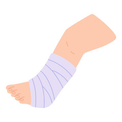 leg pain fracture medical care treatment flat color vector illustration template design