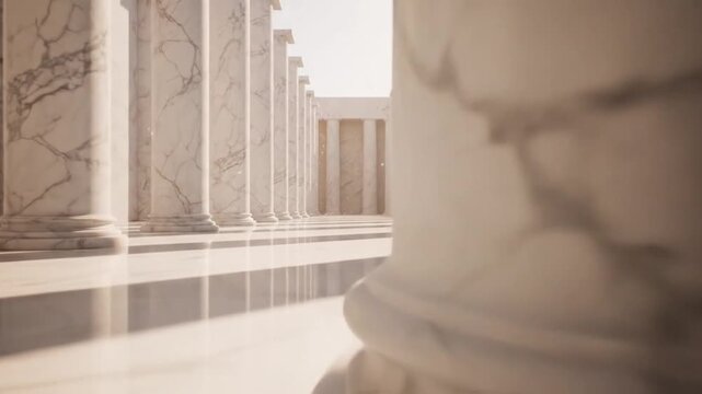Marble Columns Hallway: Elegant Architectural Design