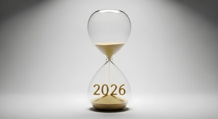 hourglass with 2026 