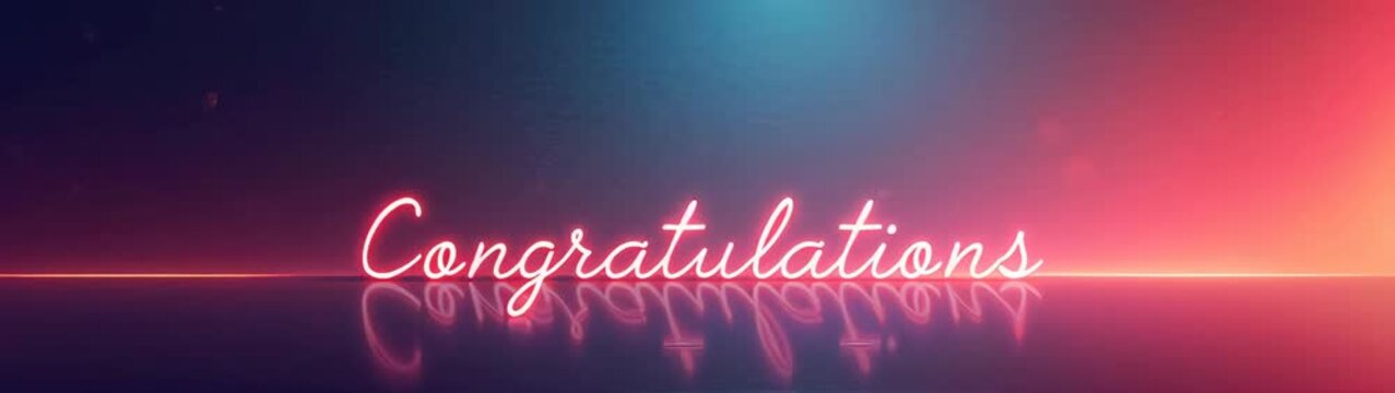 Neon sign that says congratulations