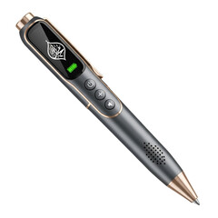 Silver and gold electronic pen with display and buttons silver pen gold pen digital pen