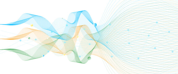 Big Data Stream Information Technology Artificial Intelligence. Data Transfer Visualization on White Background