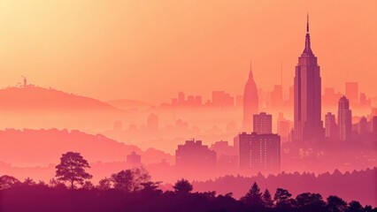 Fototapeta premium Gradient background, orange–pink gradient, modern digital wallpaper style