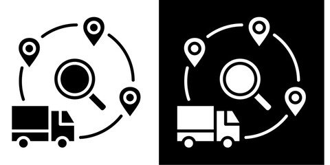 Obraz premium Shipment Tracking Icon Set White Glyph Style Collection