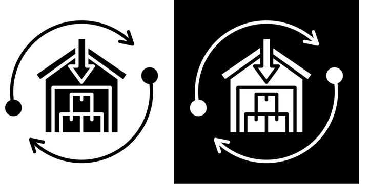 Inbound Logistics  Icon Set White Glyph Style Collection