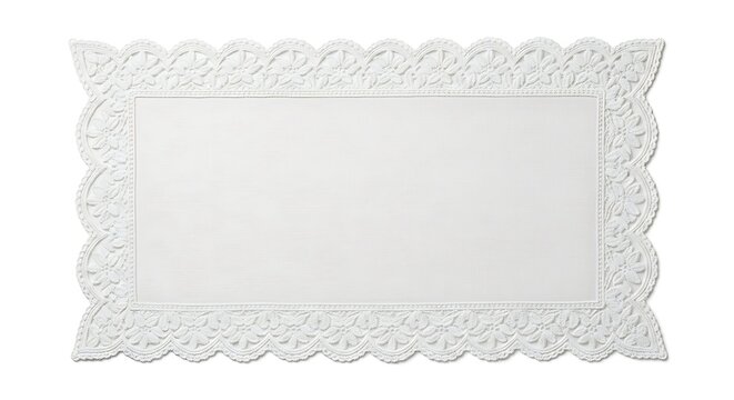 White Lace Border Frame on White.