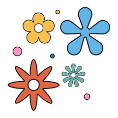 Retro Flower Vector Illustration 