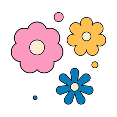 Retro Flower Vector Illustration 