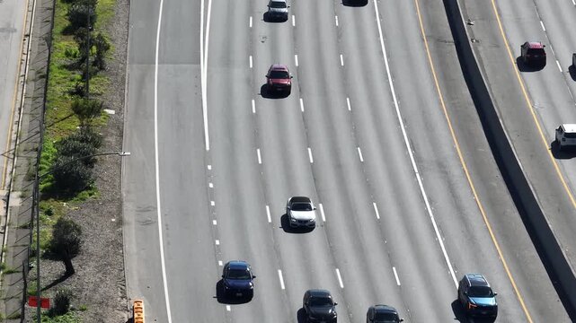 101 Freeway in Los Angeles Aerial View - Cahuenga Pass