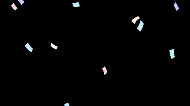 ポップな紙吹雪の背景透過素材(4Kループ)