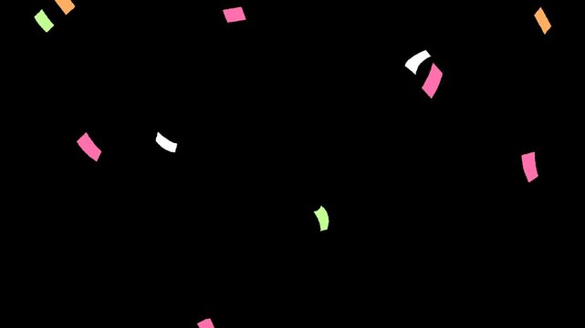 ポップな紙吹雪の背景透過素材(4Kループ)